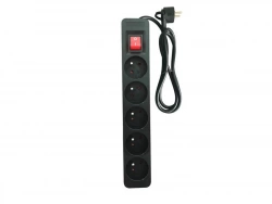 Multiprise filaire à 5 prises, LEXMAN, L.1.5 m noir