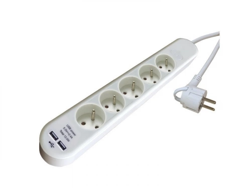 Multiprise Usb Filaire, 5 Prises Blanc, 1.5M, Lexman