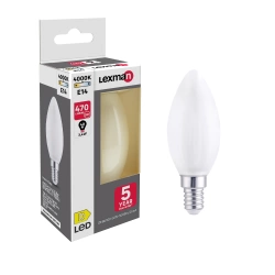 Ampoule led, flamme E14, 470lm = 40W, blanc neutre, LEXMAN