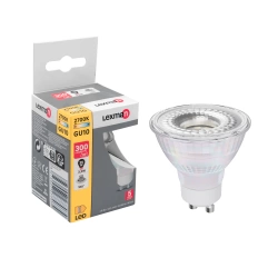Ampoule led réflecteur GU10, 100°, 300Lm = 35W, blanc chaud, LEXMAN