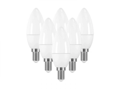 Lot de 6 ampoules led dépoli flamme E14, LEXMAN, 470 Lm = 40 W blanc chaud