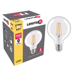 Ampoule led, globe 125mm E27, 1521lm = 100W, blanc chaud, LEXMAN