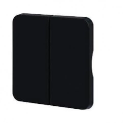 Cache commande d'éclairage double Cosy, LEXMAN noir-noir n°0 mat