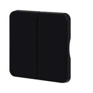 Cache commande d'éclairage double Cosy, LEXMAN noir-noir n°0 mat