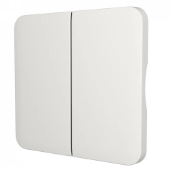 Cache commande d'éclairage double Cosy, LEXMAN blanc-blanc n°0 mat