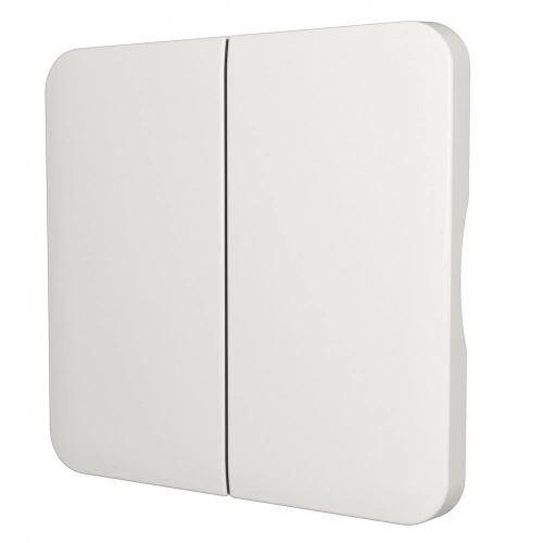 Cache commande d'éclairage double Cosy, LEXMAN blanc-blanc n°0 mat