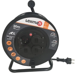 Enrouleur de câble électrique chantier L.30 m ho7rnf 3g1.5, LEXMAN