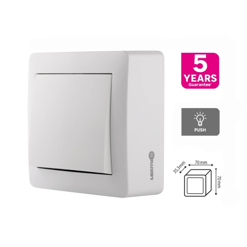 Poussoir saillie complet, LEXMAN Surface, blanc