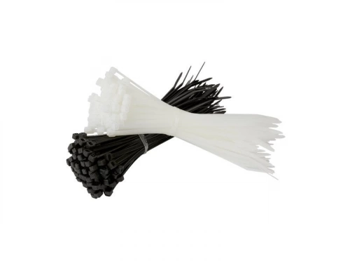 Lot de 250 colliers, LEXMAN, diam. 3 à 50 x L. 150-200 mm, noir et blanc