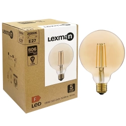 Ampoule led à filament décoratif  E27, 806Lm = 60W, LEXMAN