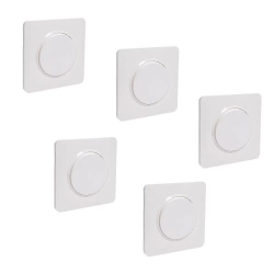 Lot de 5 interrupteurs va-et-vient avec plaque complet, LEXMAN Lumia, blanc