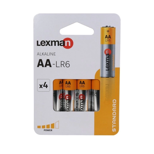 Lot de 4 piles alcaline aa, 1.5 V, LEXMAN