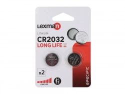 Lot de 2 piles bouton lithium CR2032, LEXMAN