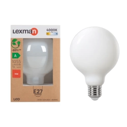 Ampoule led, globe 95mm, E27, 1055lm, classe énergétique A, blanc neutre, LEXMAN