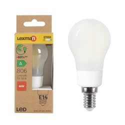 Ampoule led, sphérique, E14, 806lm, classe énergétique A, blanc chaud, LEXMAN