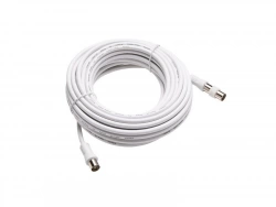 Cordon coaxial 9,5mm, 10m, femelle/mâle+adaptateur mâle/mâle, LEXMAN