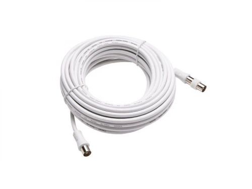 Cordon coaxial 9,5mm, 10m, femelle/mâle+adaptateur mâle/mâle, LEXMAN