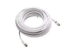 Cordon coaxial 9,5mm, 20m, femelle/mâle+adaptateur mâle/mâle, LEXMAN