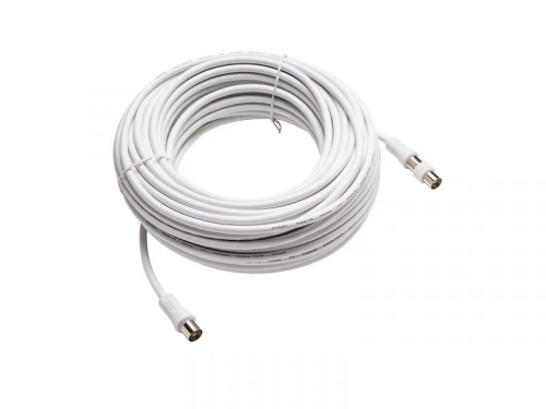 Cordon coaxial 9,5mm, 20m, femelle/mâle+adaptateur mâle/mâle, LEXMAN