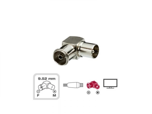 Raccord coaxial, blindée, 9,52mm, mâle/femelle, LEXMAN
