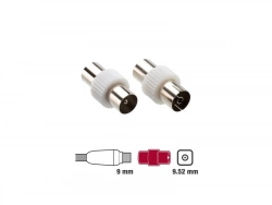 Raccord coaxial, 9,52mm, mâle/femelle, LEXMAN