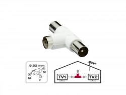 Tete dérivation coaxial, 9,52mm, 2 mâle/1 femelle, LEXMAN