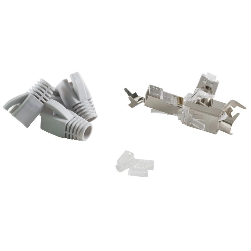 Lot de 4 fiches éthernet+manchon RJ45 cat 5, LEXMAN