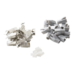 Lot de 12 fiches éthernet+manchon RJj45 cat 5, LEXMAN