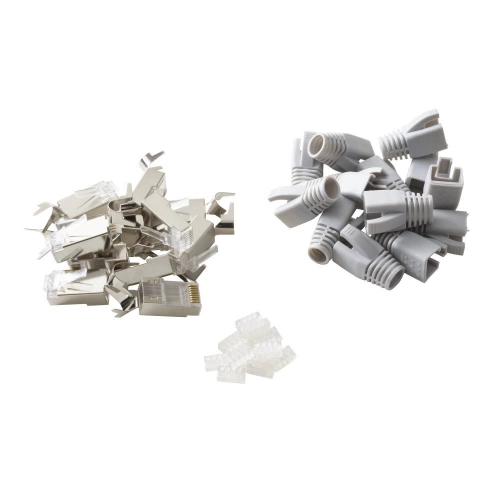 Lot de 12 fiches éthernet+manchon RJj45 cat 5, LEXMAN