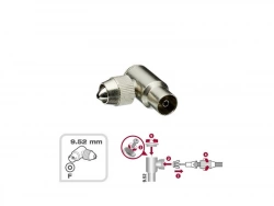 Fiche coudée blindée, 9,52mm, femelle, LEXMAN