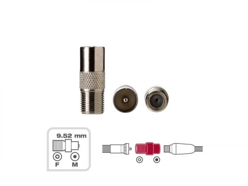 Adaptateur coaxial tv, 9,52mm, femelle, LEXMAN