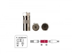 Adaptateur coaxial tv, 9,52mm, mâle, LEXMAN