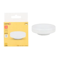 Ampoule led, palet GX53, 1000lm = 72W, blanc chaud, LEXMAN