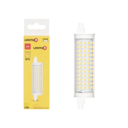 Ampoule led, tube R7S, 118mm, 3000lm = 177W, blanc chaud, LEXMAN
