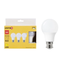 Lot de 3 ampoules dispositif led monté en surface (smd) B22, 806Lm = 5.9W, LEXMAN