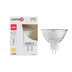 Ampoule led, réflecteur GU5.3, 36°, 621lm = 50W, blanc neutre, LEXMAN