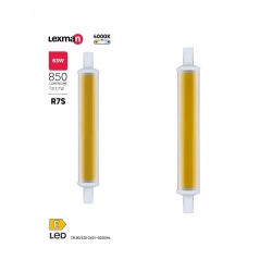 Ampoule led, tube R7S, 118mm, 850lm = 63W, blanc neutre, LEXMAN