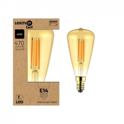 Ampoule led décorative, Edison, E14, 470lm = 40W, blanc très chaud, LEXMAN