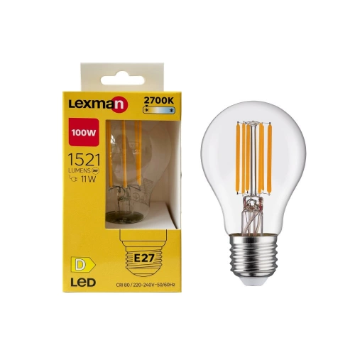 Ampoule led E27, 1521lm = 100W, blanc chaud, LEXMAN