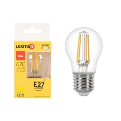 Ampoule led, sphérique, E27, 470lm = 40W, blanc chaud, LEXMAN
