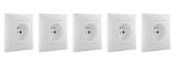Lot de 5 prises, LEXMAN Lika, blanc