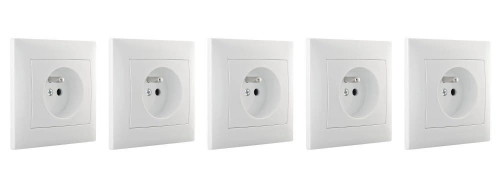 Lot de 5 prises, LEXMAN Lika, blanc