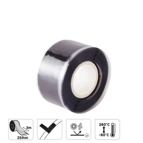 Ruban adhésif auto-amalgamant, L.3 m x l.19 mm noir, LEXMAN