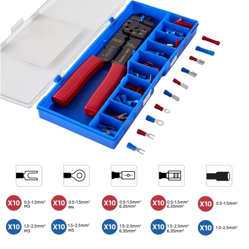 Lot de 10 cosses avec pince à sertir, LEXMAN