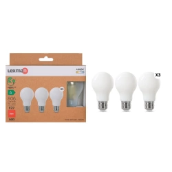 Lot de 3 ampoules led à filament classique, E27, 806lm = 60W, blanc neutre, LEXMAN