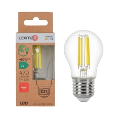 Ampoule led spherique e27 3w=40w 470lm claire 4000k classe a LEXMAN