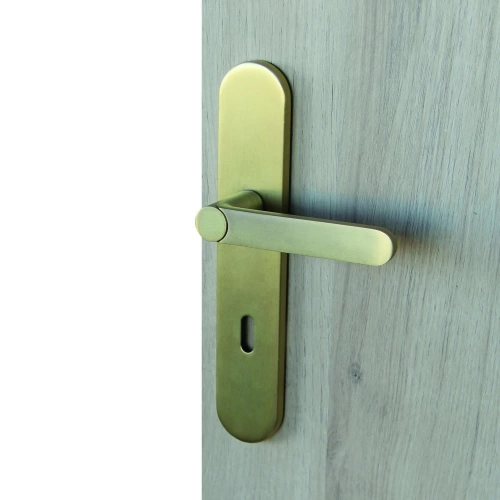 2 poignées porte MeudonK sans perçage à clé LINEA BERTOMANI  laiton brossé