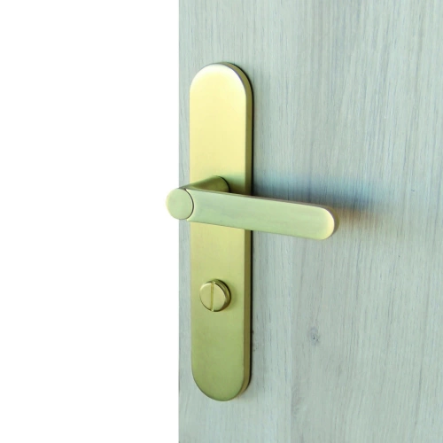 2 poignées porte Meudon K conda/déconda BERTOMANI, entraxe 195 mm, laiton brossé