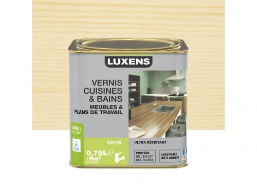 Vernis Cuisine Et Bain  Luxens, Incolore Satiné, 0.75L