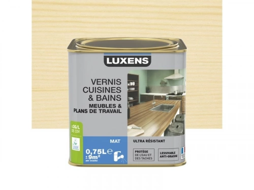 Vernis Cuisine Et Bain  Luxens, Incolore Mat, 0.75L